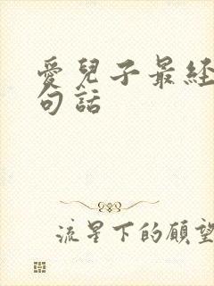 爱儿子最经典十句话