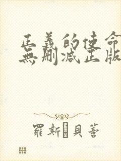 正义的使命小说无删减正版在线阅读