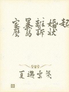 家暴离婚起诉怎么写诉状