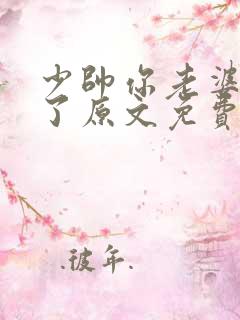 少帅你老婆又跑了原文免费阅读