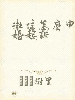 微信怎么申请离婚起诉