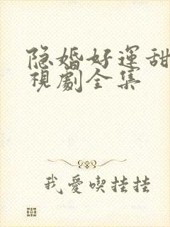 隐婚好运甜妻电视剧全集