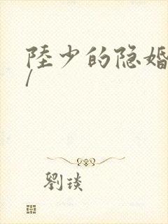 陆少的隐婚甜妻/