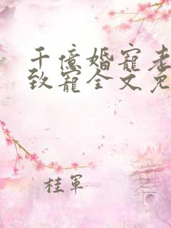 千亿婚宠老公极致宠全文免费阅读