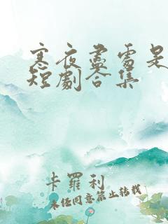 寒夜尽处是卿心短剧合集