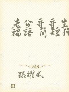 老公哥哥生日祝福语 简短独特