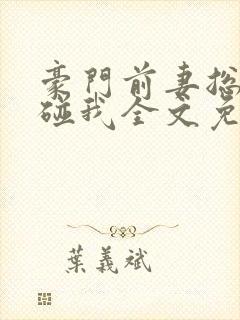 豪门前妻总裁别碰我全文免费阅读