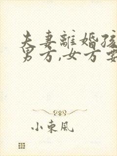 夫妻离婚孩子归男方,女方要出抚养费吗