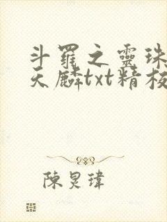 斗罗之灵珠神剑天麟txt精校无错版