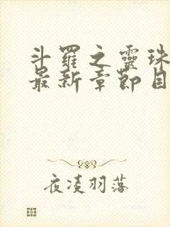 斗罗之灵珠神剑最新章节目录