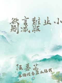 欲言难止小说未删减版