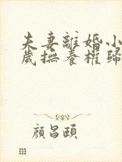 夫妻离婚小孩一岁抚养权归谁