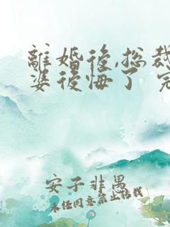 离婚后,总裁老婆后悔了 完结版