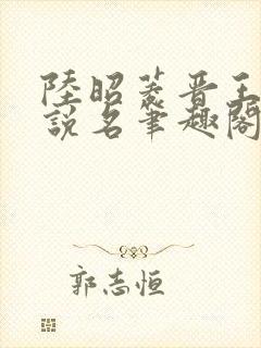 陆昭菱晋王的小说名笔趣阁