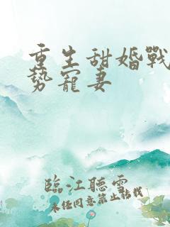 重生甜婚战少强势宠妻