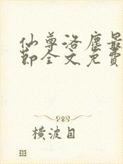 仙尊洛尘最新章节全文免费阅读