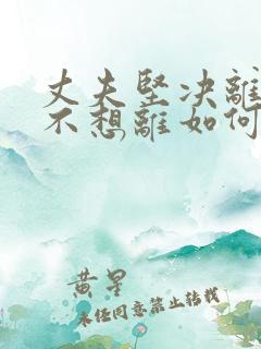 丈夫坚决离婚我不想离如何解决