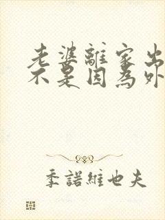 老婆离家出走是不是因为外面有人了