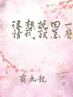 很想挽回一段感情我该怎么办