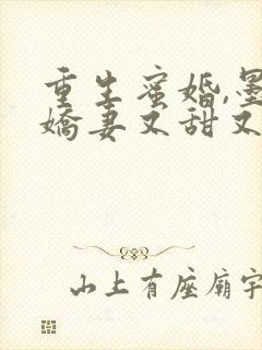 重生蜜婚,墨总娇妻又甜又撩