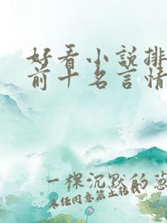 好看小说排行榜前十名言情小说
