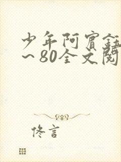 少年阿宾钰慧1～80全文阅读