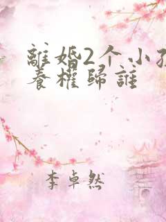 离婚2个小孩抚养权归谁