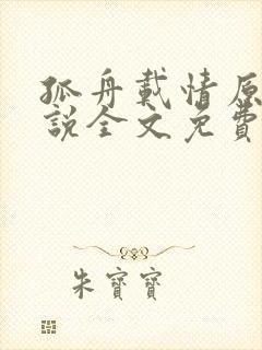 孤舟载情原著小说全文免费阅读