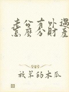 老公有外遇离婚怎么分财产