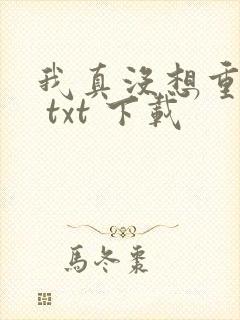 我真没想重生啊 txt 下载