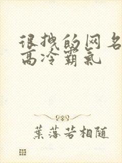 很拽的网名女生高冷霸气