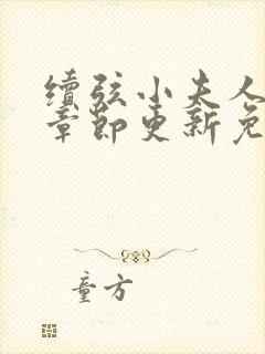 续弦小夫人最新章节更新免费阅读