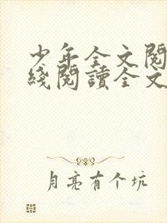 少年全文阅读在线阅读全文第二季