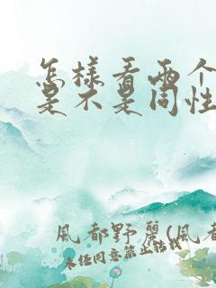 怎样看两个男的是不是同性恋的