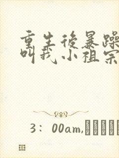 重生后暴躁大佬叫我小祖宗小