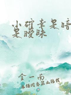 小确幸是暗恋还是暧昧