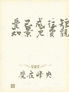 爱已成往短剧沈知景免费观看