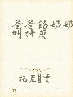 爸爸的奶奶应该叫什么