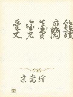 爱你怎么能了全文免费阅读