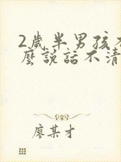 2岁半男孩不怎么说话不清楚