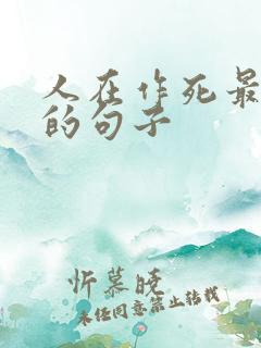 人在作死最精辟的句子