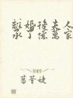 离婚后夫人她继承了亿万家产