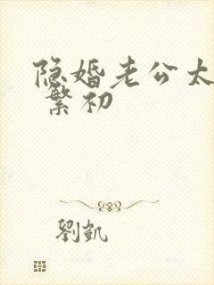 隐婚老公太神秘 繁初