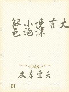 解小便有大量白色泡沫