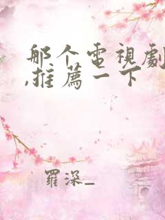 那个电视剧好看,推荐一下