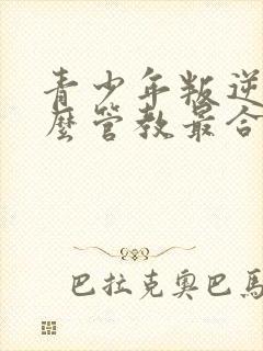 青少年叛逆期怎么管教最合适男孩