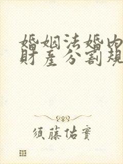 婚姻法婚内出轨财产分割规定