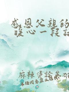 感恩父亲的话语 暖心一段话