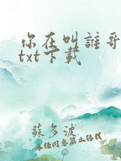 你在叫谁哥电竞txt下载