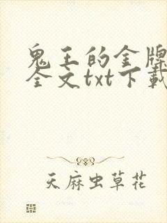 鬼王的金牌宠妃全文txt下载